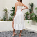 Vestido e Saia 2 em 1 Branco com Cintura Smocked e Fenda