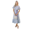 Vestido Midi Floral Lavanda com Manga Borboleta e Cinto