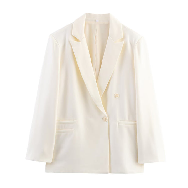 Blazer Oversized com Lapela e Dois Botões — Estilo Minimalista