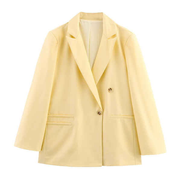Blazer Oversized com Lapela e Dois Botões — Estilo Minimalista