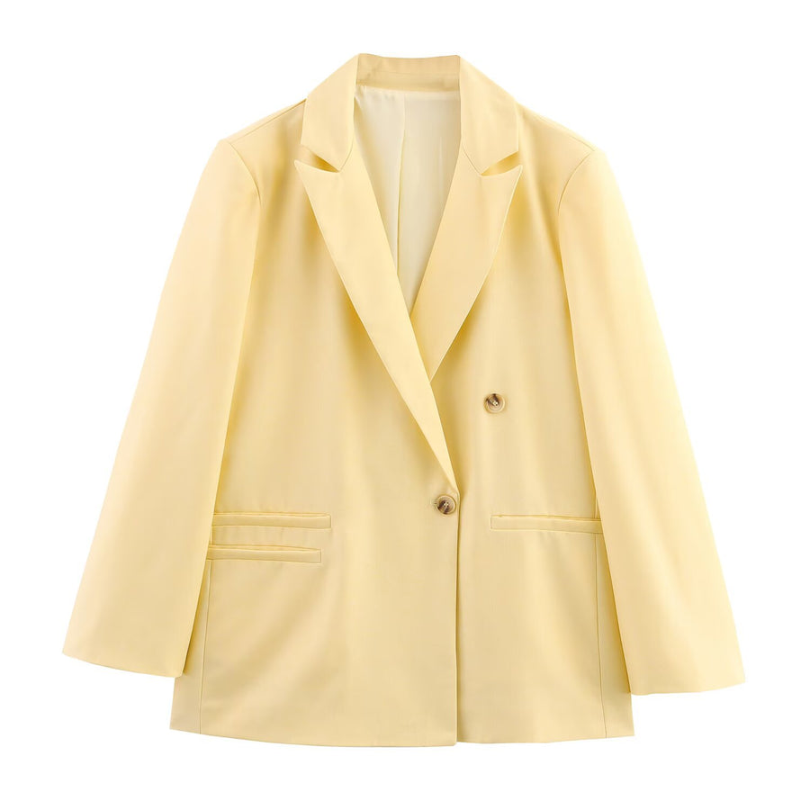 Blazer Oversized com Lapela e Dois Botões — Estilo Minimalista