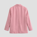 Blazer Rosa com Lapela e Botões Dourados — Smart Casual